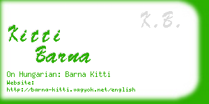 kitti barna business card